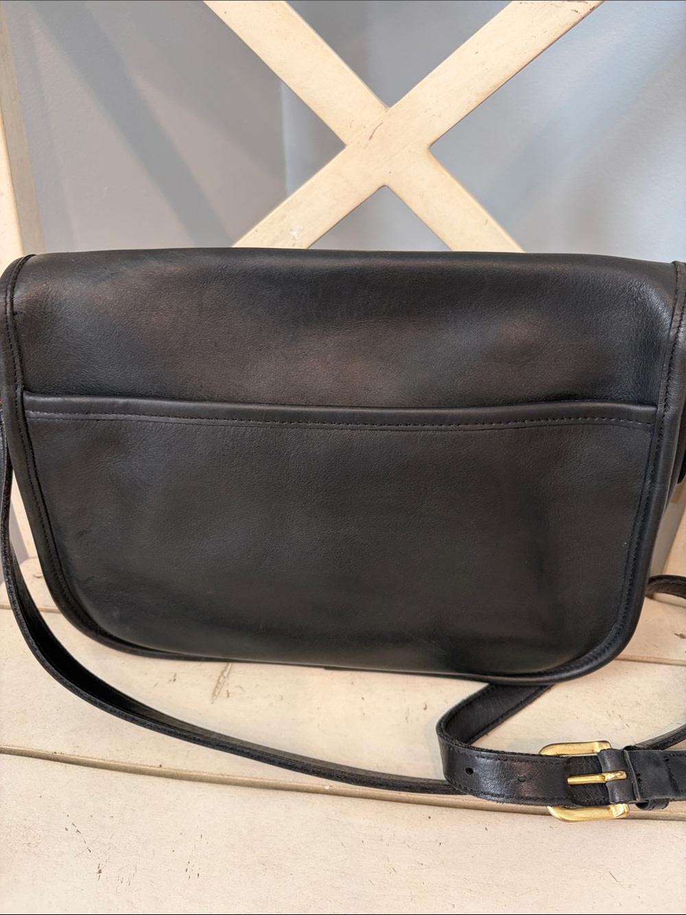 Coach Classic Black Leather Crossbody Shoulder Bag - Picture 6 of 11